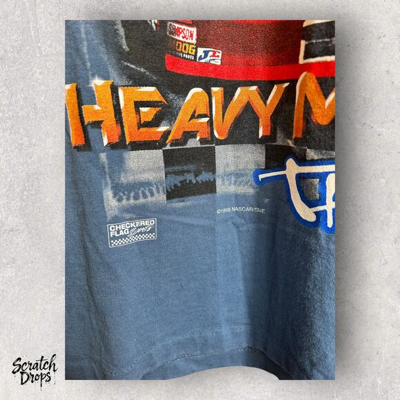 Vintage 1998 NASCAR Winston Cup T-shirt Heavy Metal Thunder All Over Print Large - Picture 2 of 4